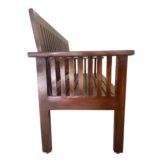 Classic Slatted Teak Wood 3 Seater Sofa