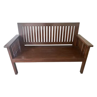 Classic Slatted Teak Wood 3 Seater Sofa