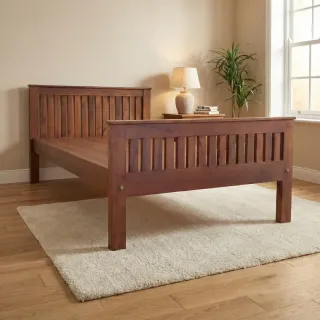 Slatted Teak Wood Single Cot