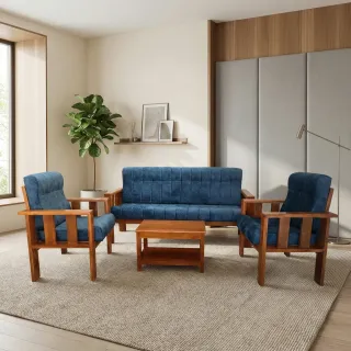Royal Curve Teak Sofa Set – Solid Teak Wood 3+1+1 Seater