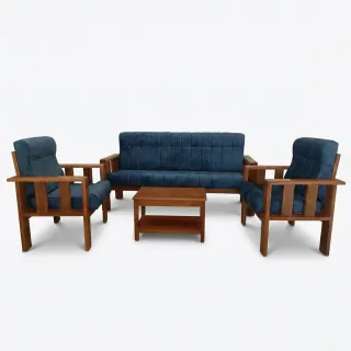 Royal Curve Teak Sofa Set – Solid Teak Wood 3+1+1 Seater