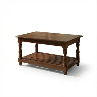 Curved Arm Teak Wood 5-Seater Sofa Set for Living Room (3+1+1) with Center Table