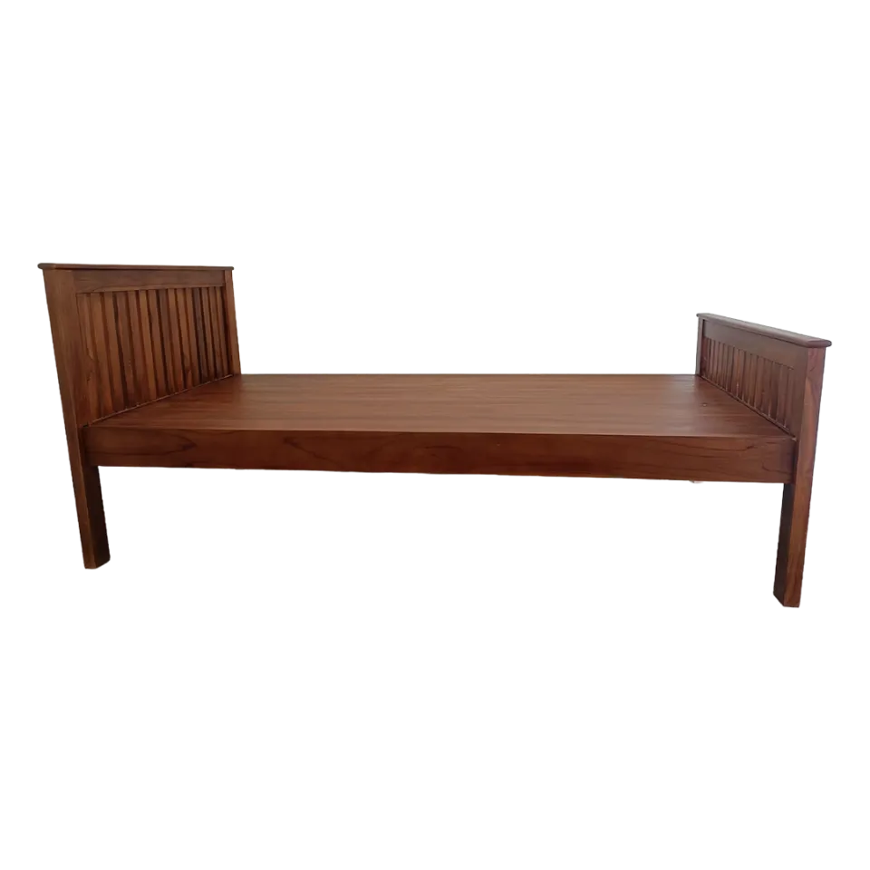Slatted Teak Wood Single Cot