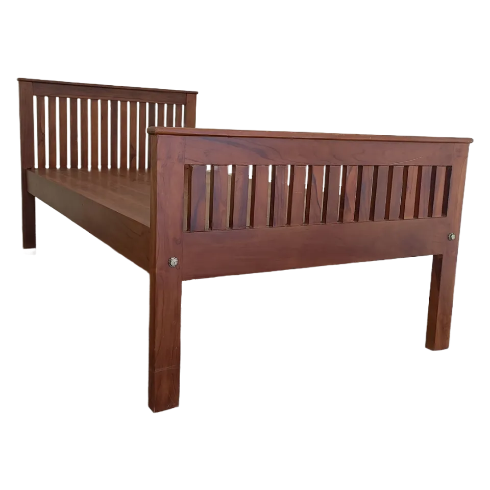 Slatted Teak Wood Single Cot