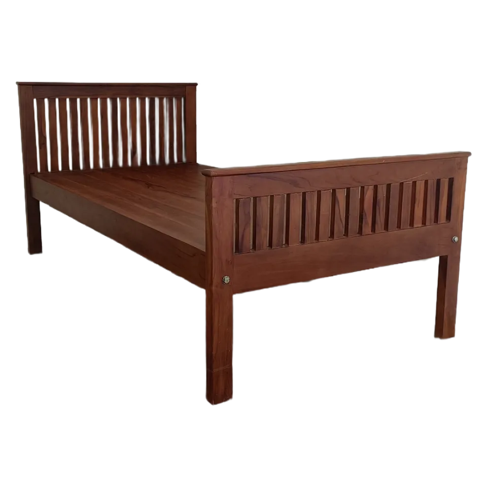Slatted Teak Wood Single Cot