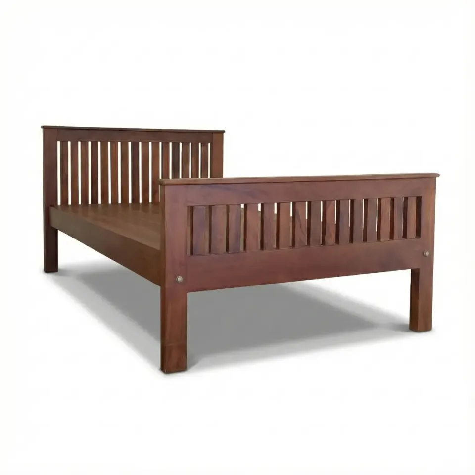 Slatted Teak Wood Single Cot