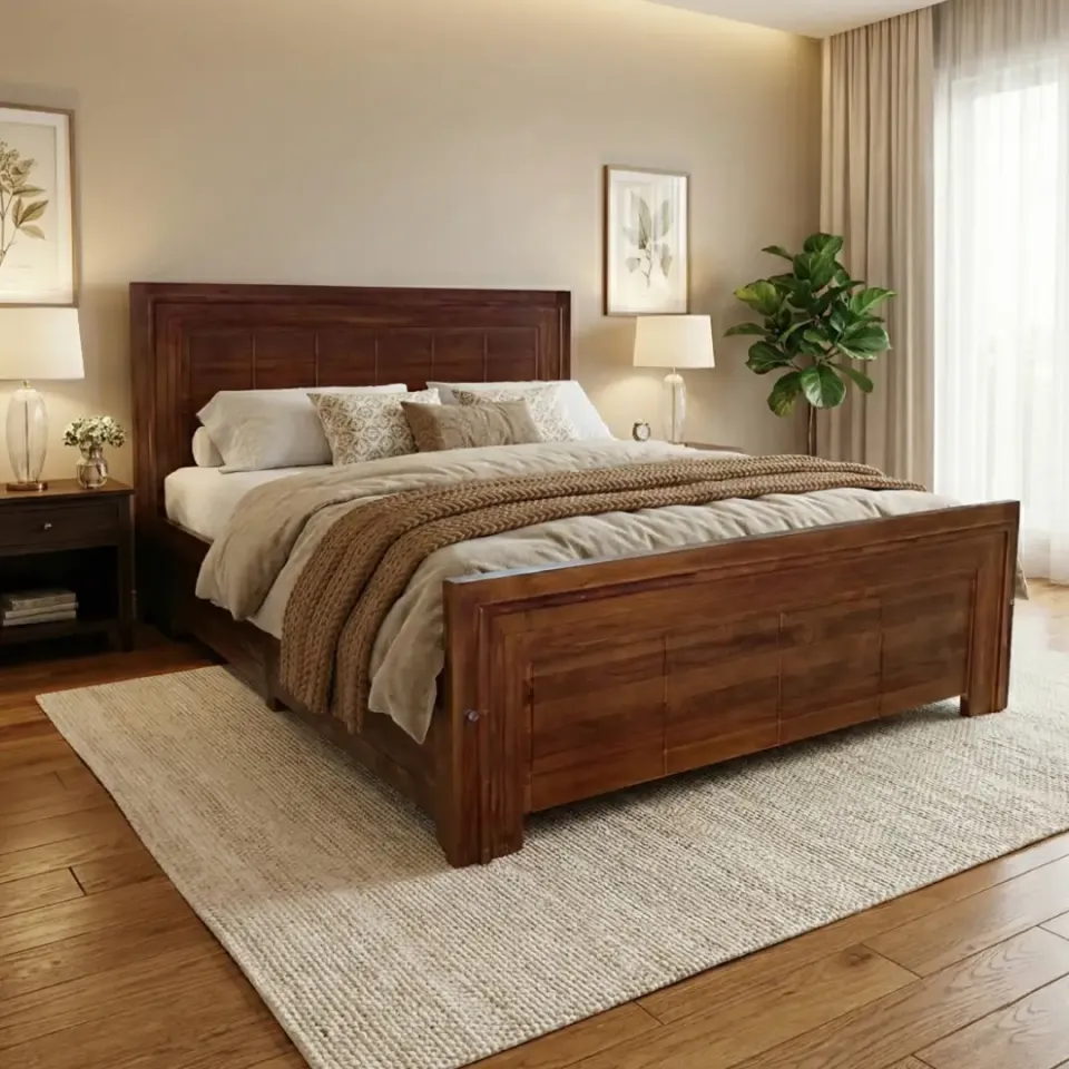 Teak Wood King Size Bed